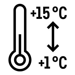 Rozsah teplôt +1 °C/+15 °C